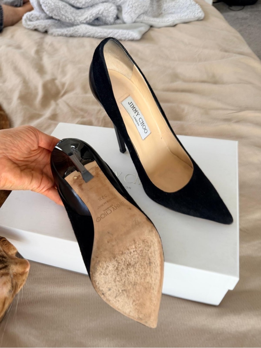 Jimmy Choo Black Suede Pointed Toe Stilettos